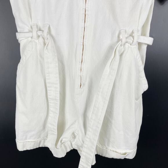 APC Combinaison Hills Romper Denim Off-White Zip Short Sleeve Sz 36 IT / 0 US - Picture 9 of 13